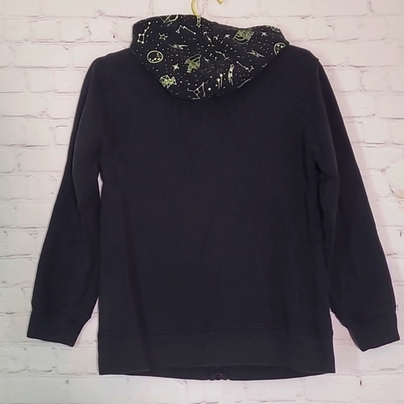 The North Face Glow in The Dark Logo Galaxy Hoodie Sweatshirt Black Youth Sz L - Picture 11 of 17